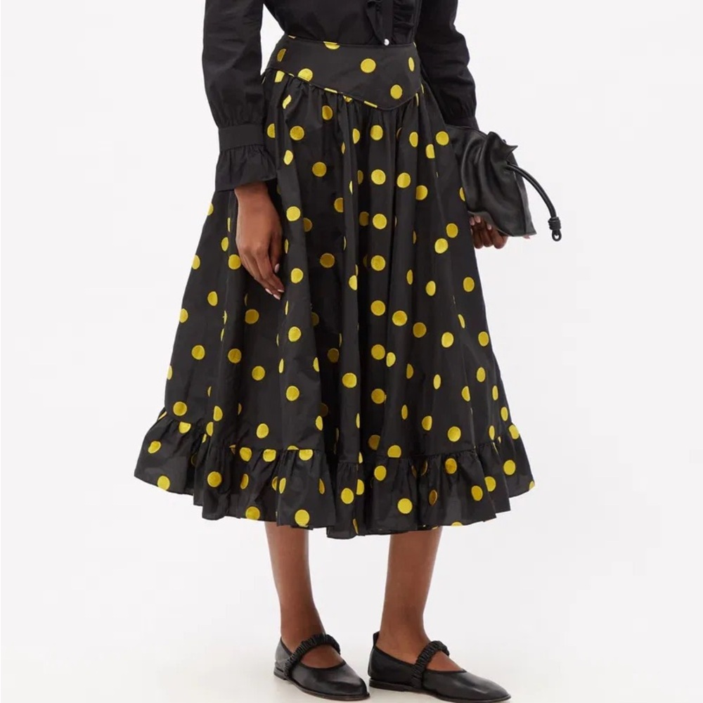 Batsheva Margaux Polkadot Taffeta skirt